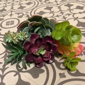 Qty. 6- Faux Succulents  - Green and Purple - hobby lobby